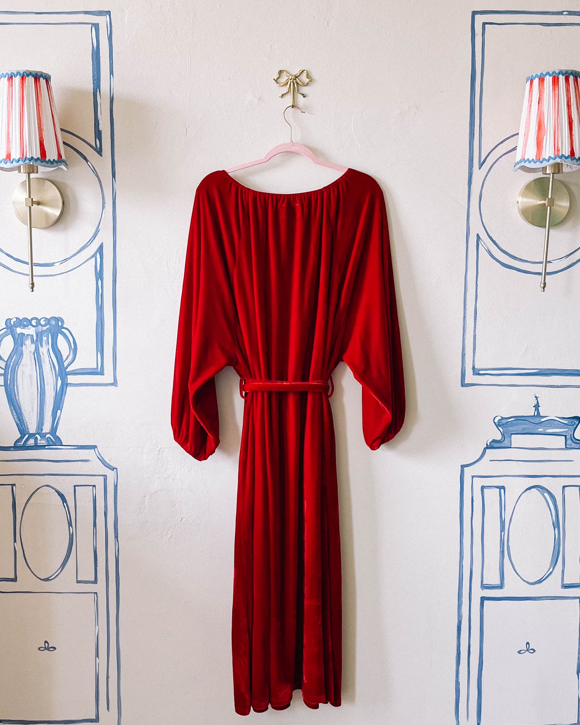 Therese Housedress Berry Velvet Sample - S/M