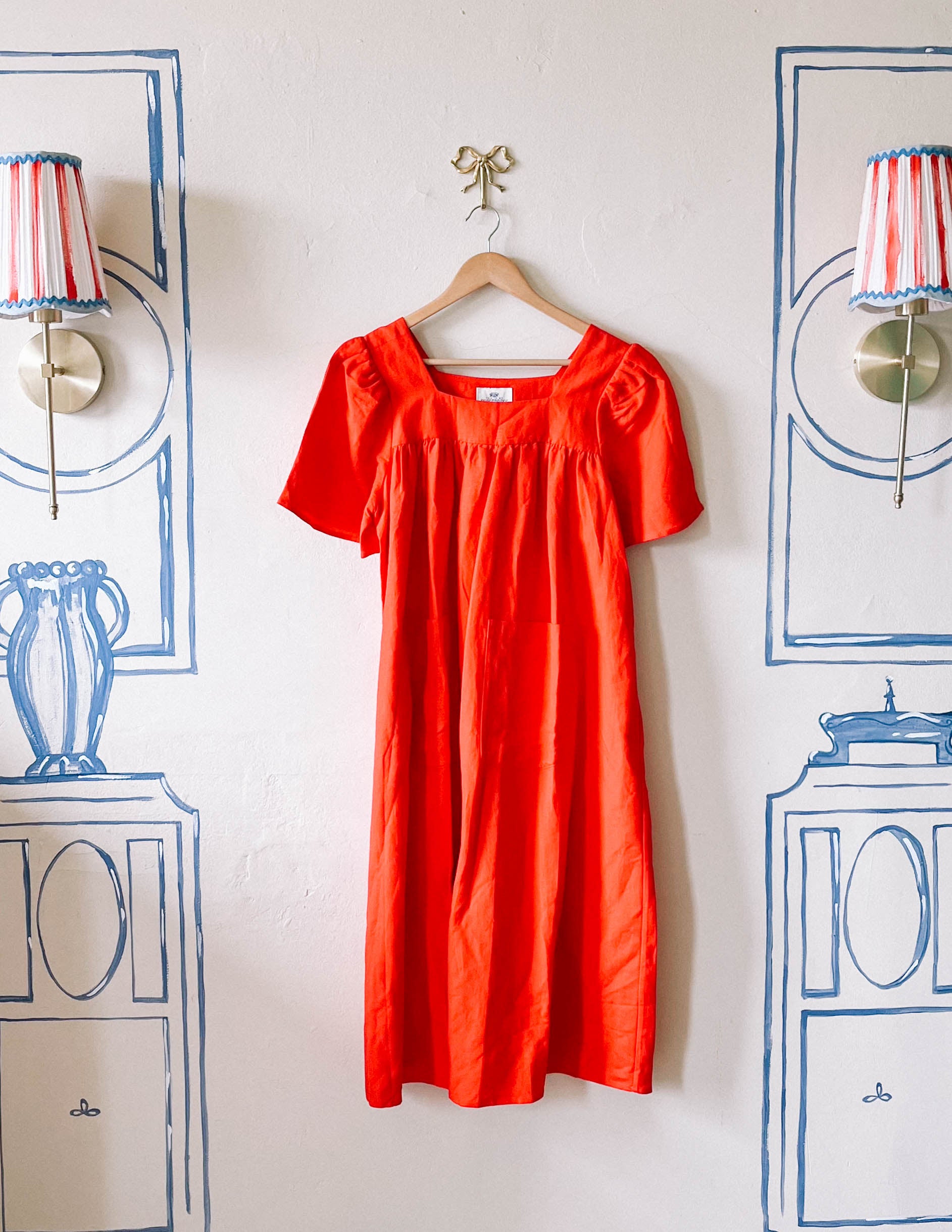 Rosalie Housedress Tomato Sample - S/M
