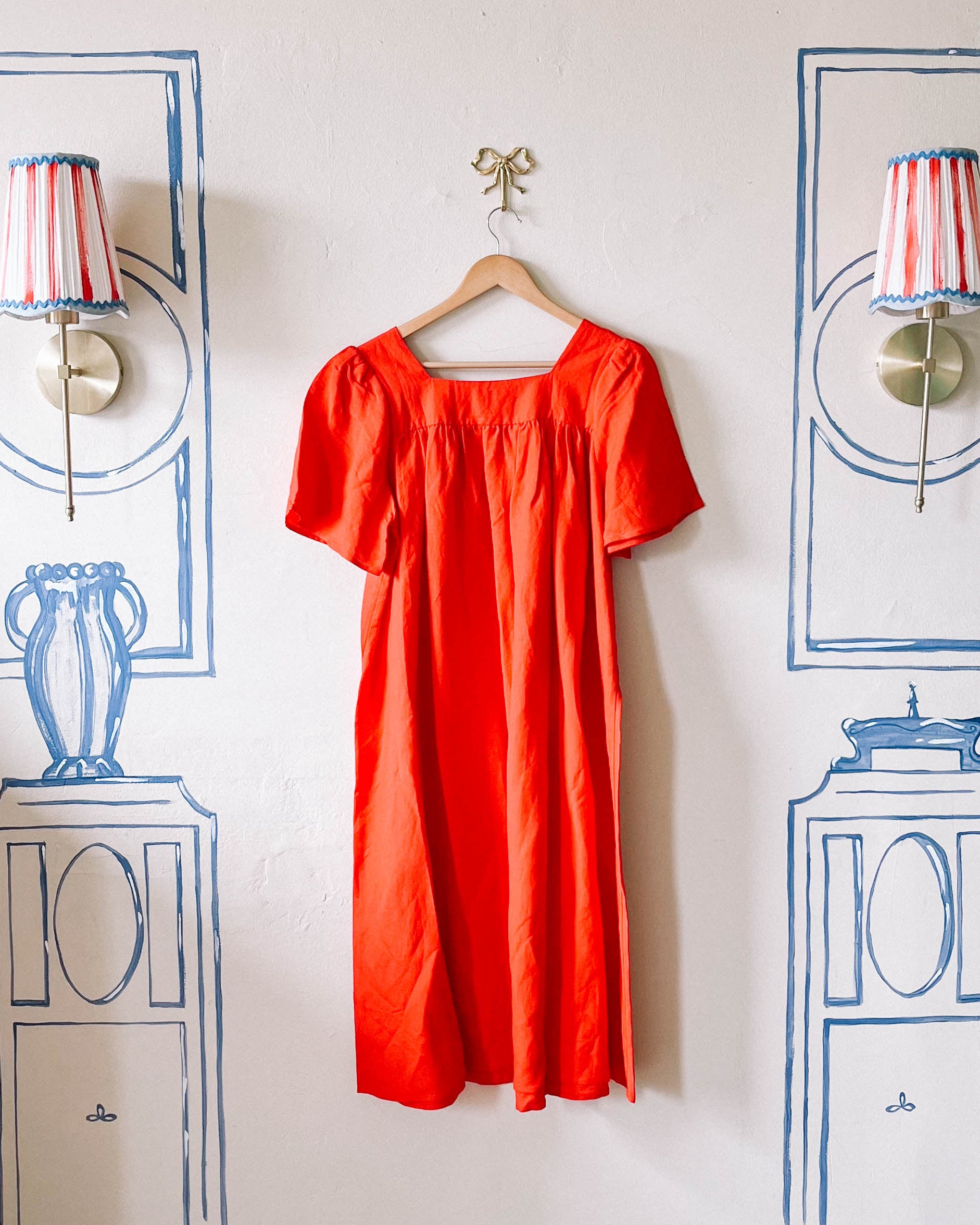 Rosalie Housedress Tomato Sample - S/M