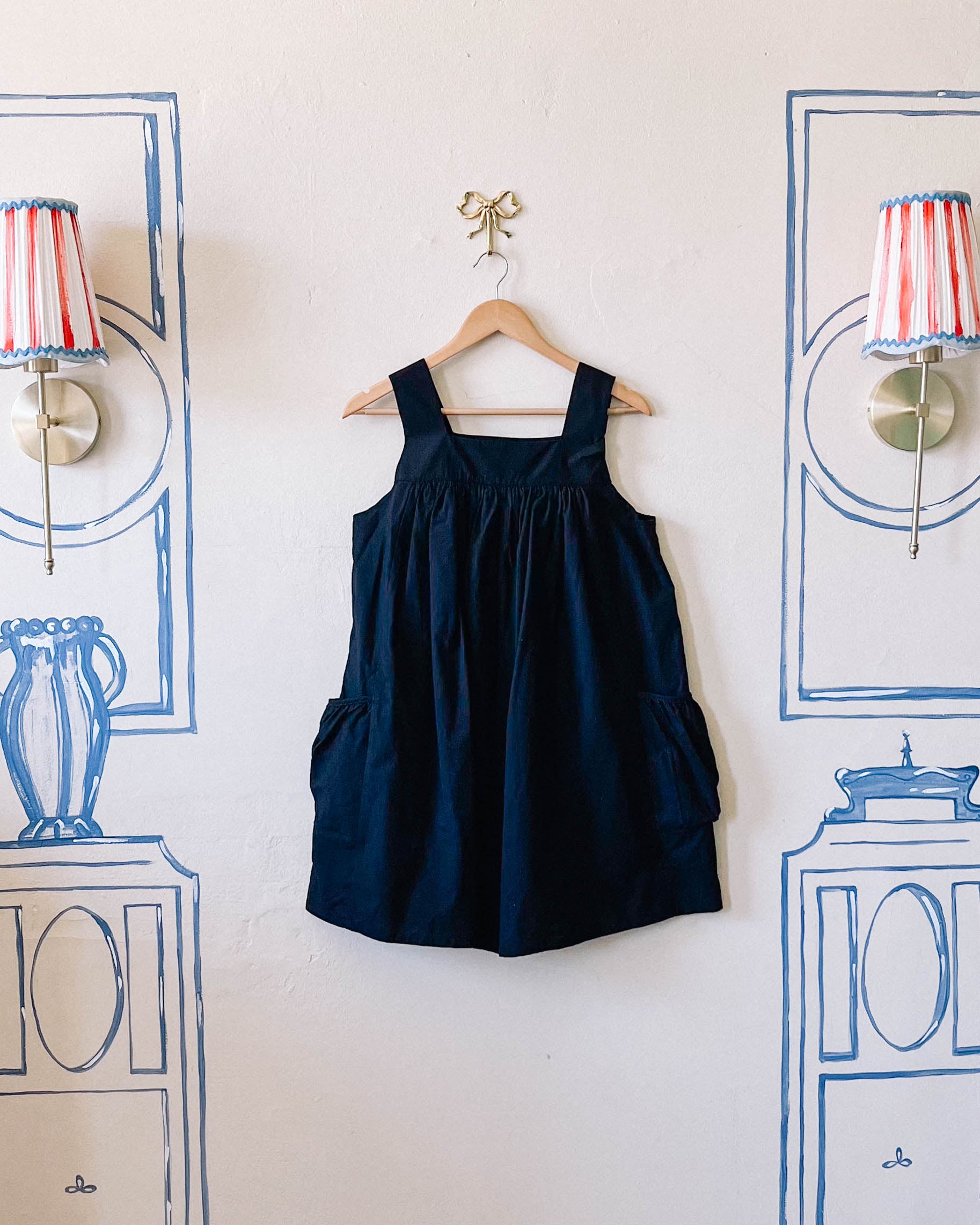 Emma Housedress Black Coffee Sample - S/M
