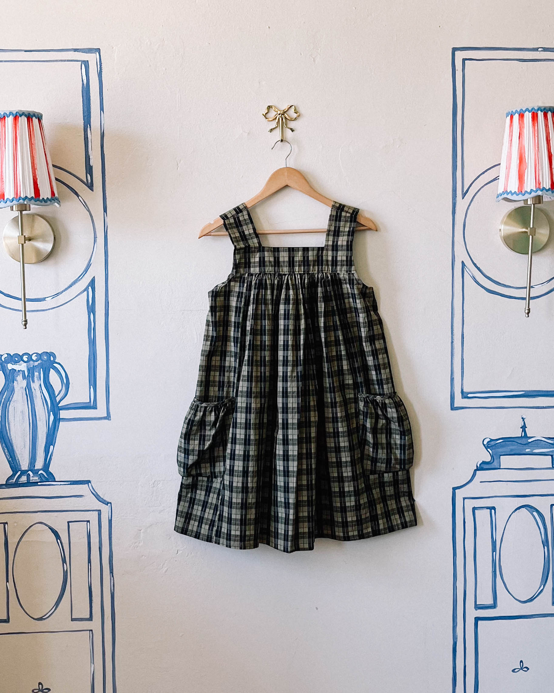 Emma Housedress Pistachio Plaid Sample - S/M