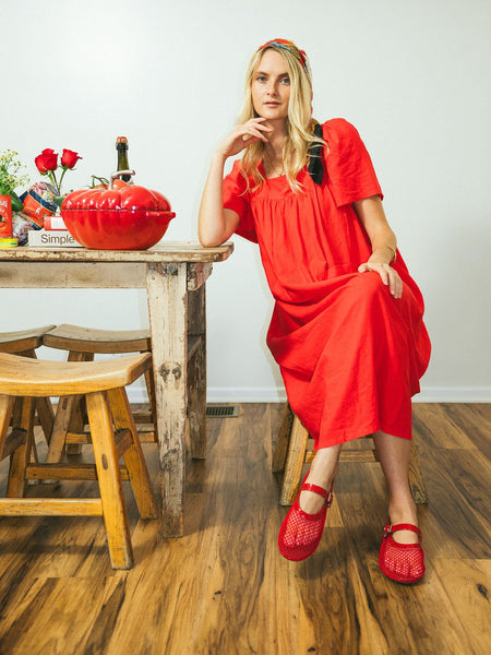 Rosalie Housedress Tomato 4XL