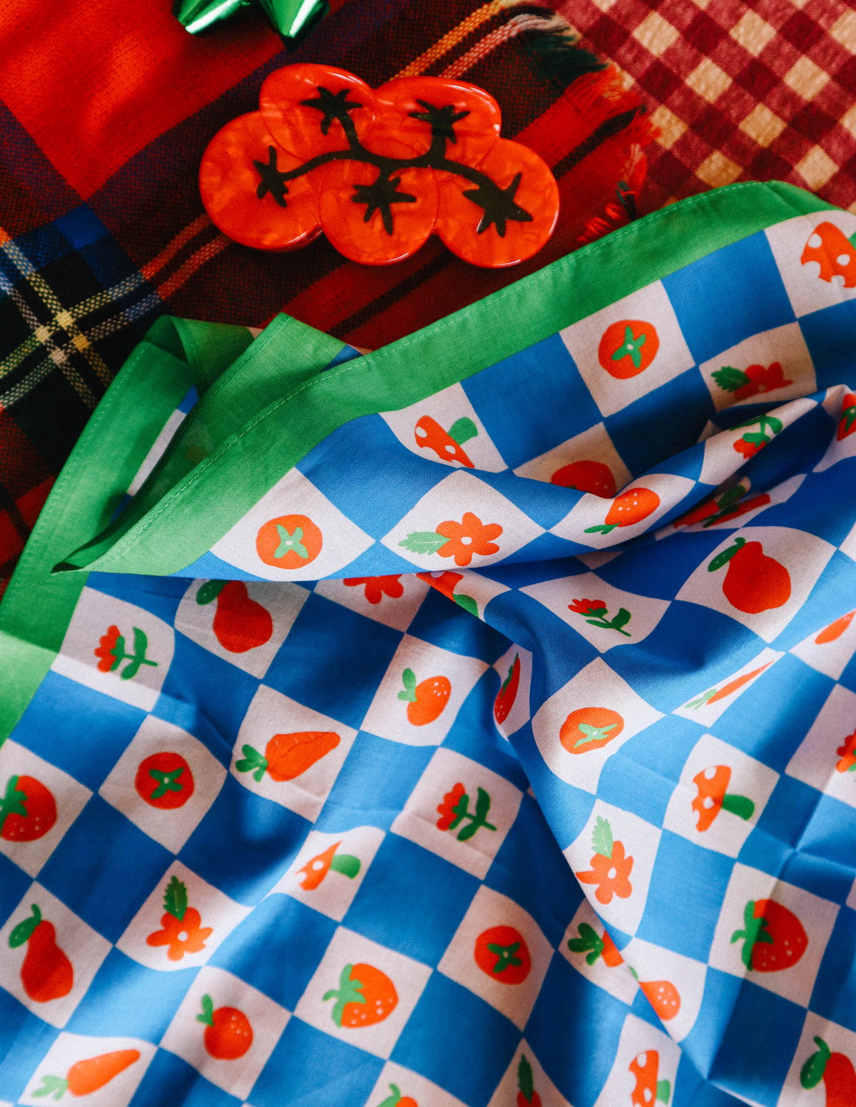 Blue Checkers Cotton Bandana