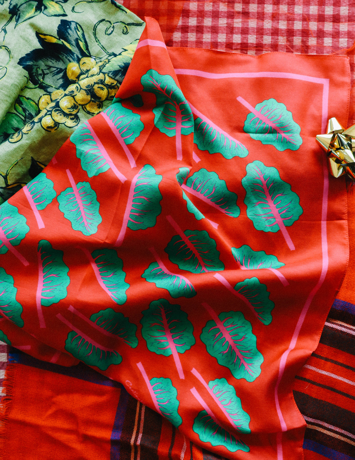 Glowing Chard Cotton Silk Bandana