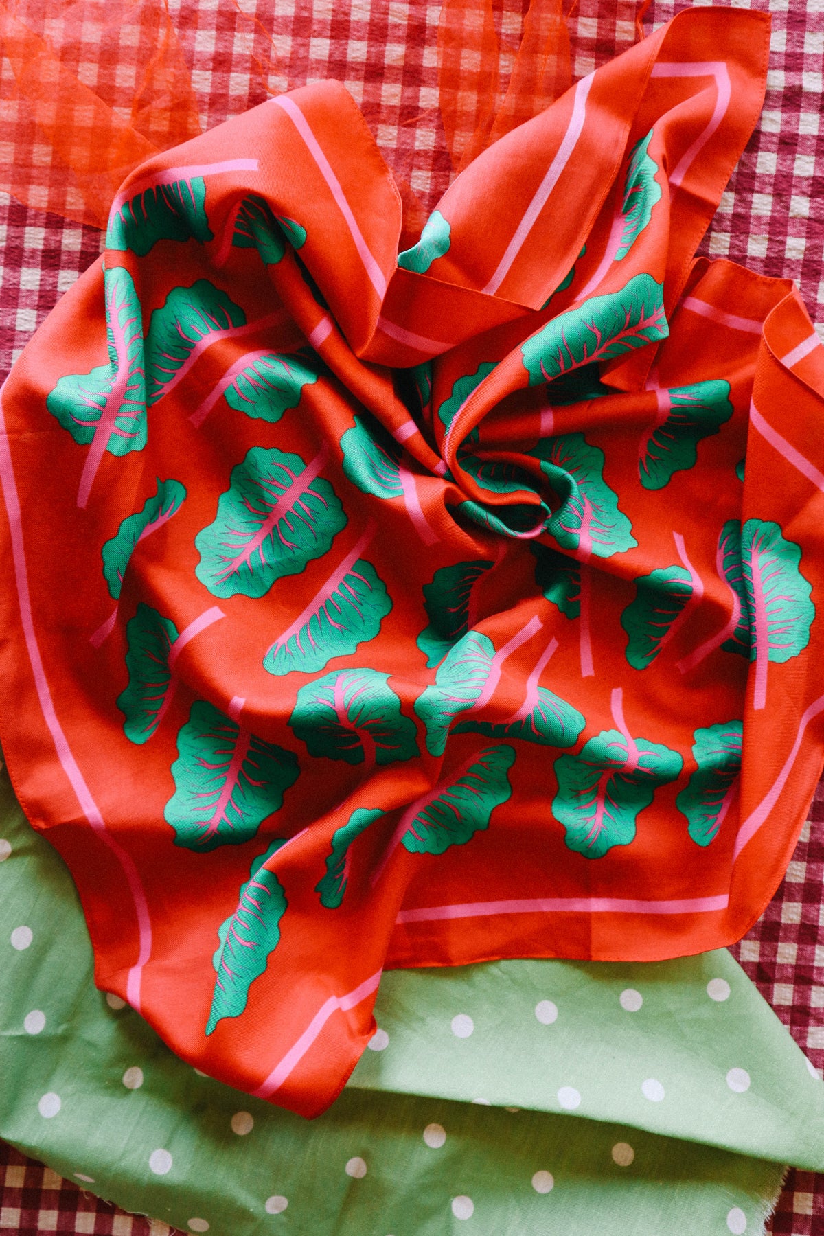 Glowing Chard Cotton Silk Bandana