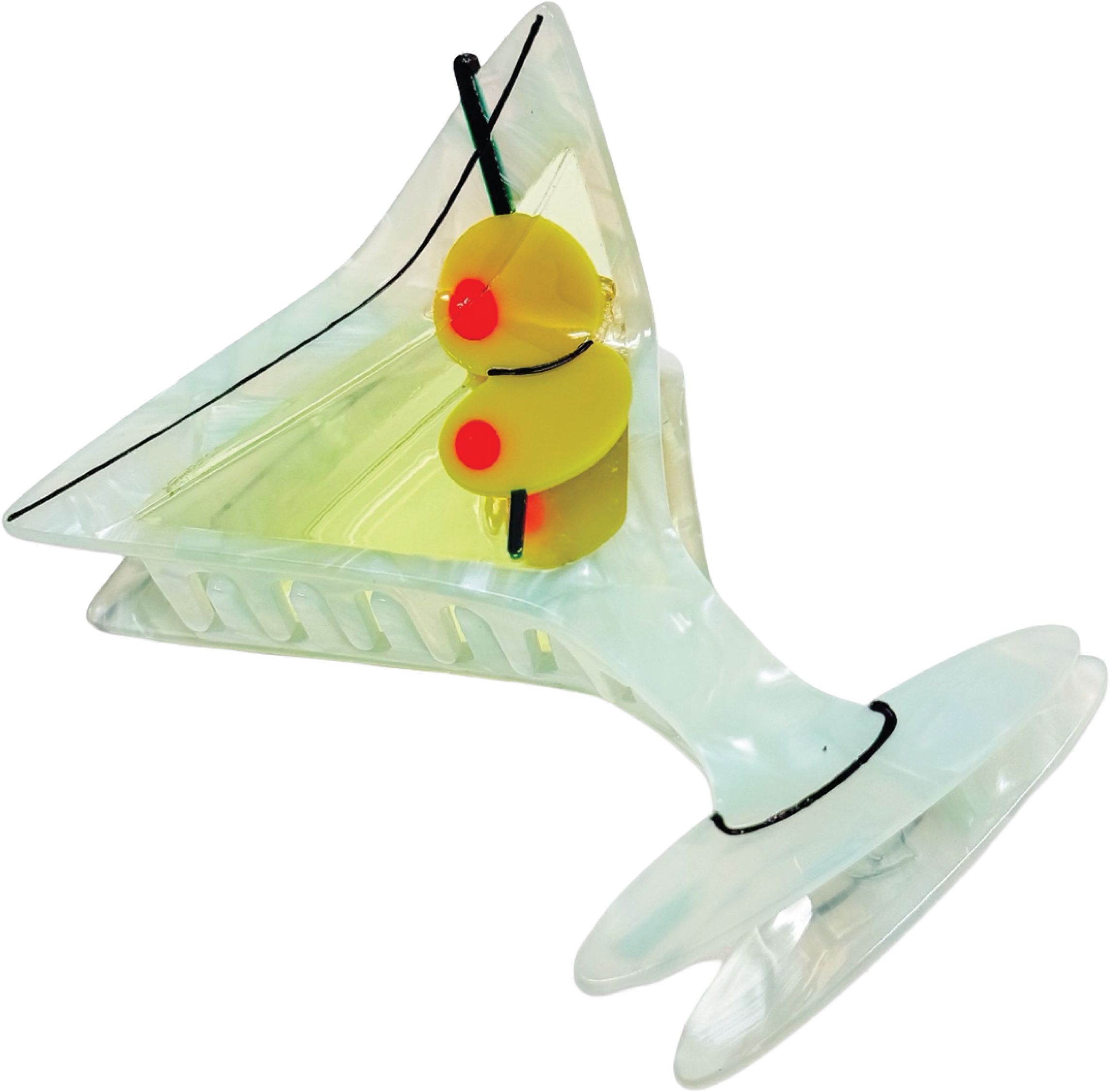 Large Martini Hair Claw Clip