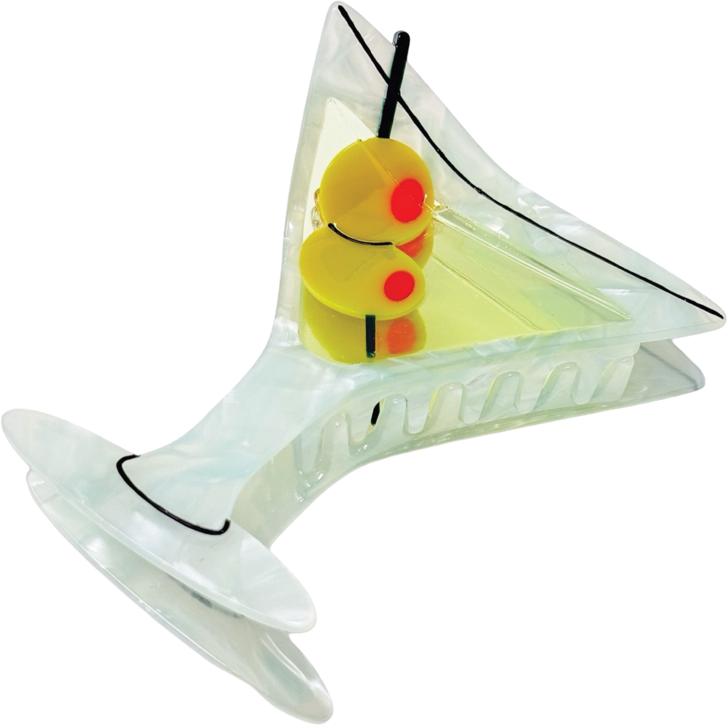 Large Martini Hair Claw Clip